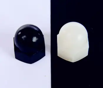 

3pcs M12 M14 M16 M20 nylon cover type hex nuts plastic cover mother bolt ugly decoration round head cap nut white color