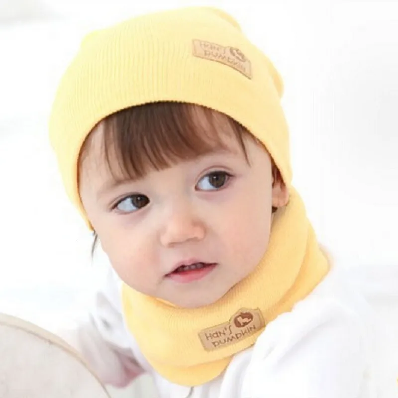 Одежда для малышей Детская шапочка кепки s бренд карамельный цвет шляпа + шарф хлопок детская шляпа наборы ухода за кожей