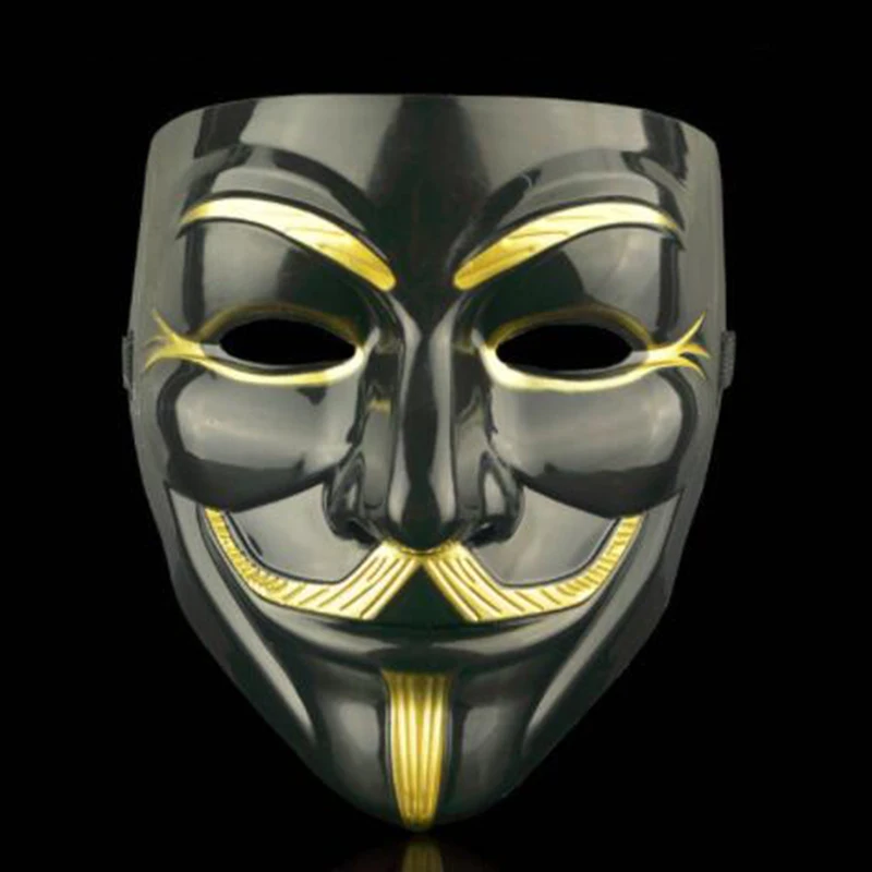 Горячая фильм V для вендетты маска ПВХ маска косплей Полное лицо фильм тема Вендетта маска хакер гримаса для Хэллоуина маски