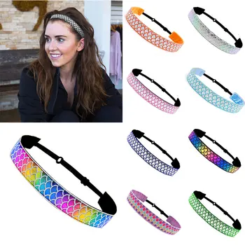 

women summer Hair Band Anti-slip Headband Fashion-Mermaid Headband Fitness Hair Band Scale Hair Bands high quality