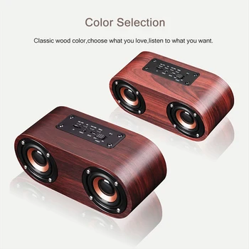 

Wireless Subwoofer Portable Bass Column boombox 3D Stereo Wooden bass High Power Bluetooth Speaker AUX Input TF Card Playback