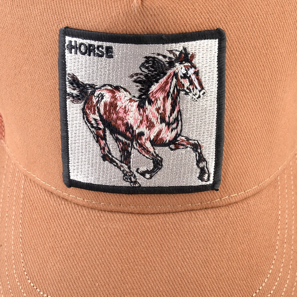 Boné Baseball Cavalo Couro - Snapback Caminhoneiro Unissex Marrom