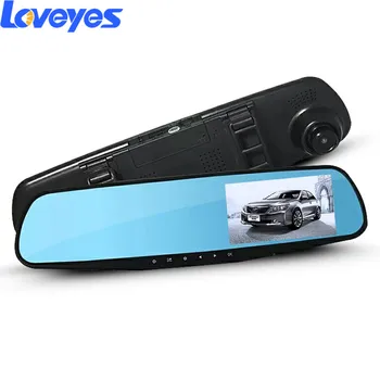 

4.3'' Rearview Mirror Camera Black Edge Traffic Recorder Dual Lens 1080P Vehicle Video Recorder Car Security Camera DV110