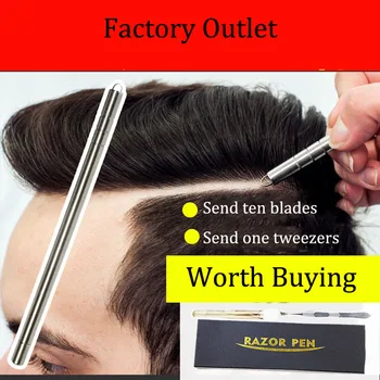 

Hairdressing Carving Pen Notch Stainless Steel Razor Eyebrow Shaving Styling Pen Magic Oil Head Pattern Tattoo Carving Knife