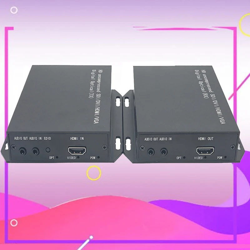 Transceptor óptico HDMI de 1 canal, transmisión de fibra óptica sin pérdidas y sin compresión, Audio bidireccional, 3,5mm