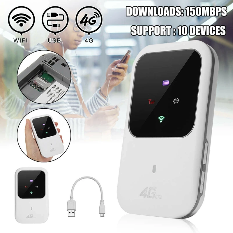 Портативный 4G LTE Wi Fi роутер 150 Мбит/с мобильная широкополосная точка доступа SIM