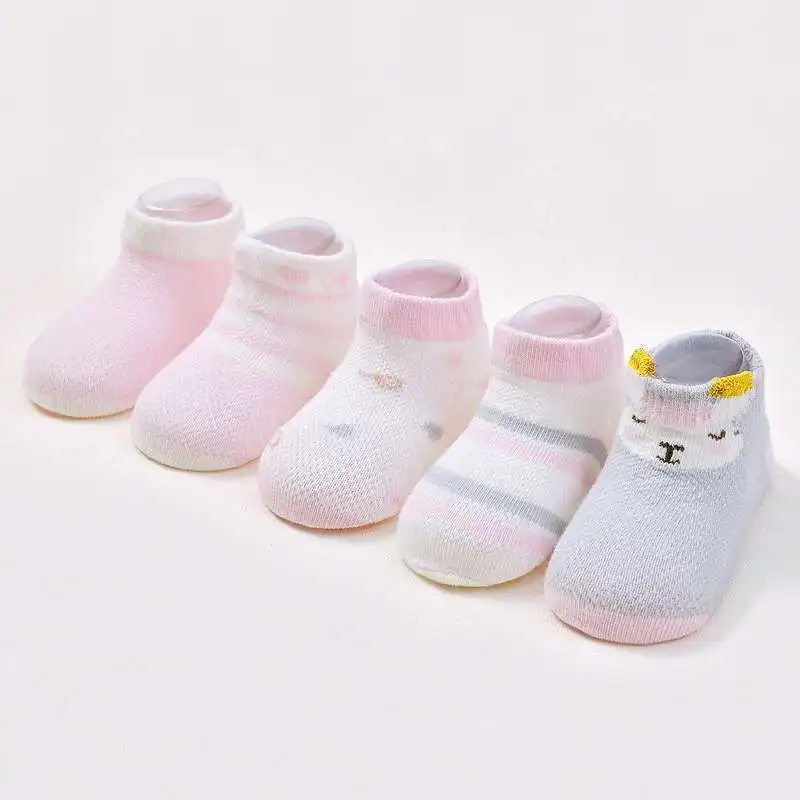 

19 New Style Mesh Hollow out CHILDREN'S Socks Cartoon Sweat Absorbing Breathable Low Top CHILDREN'S Cotton Socks 5-pair Pack Mes