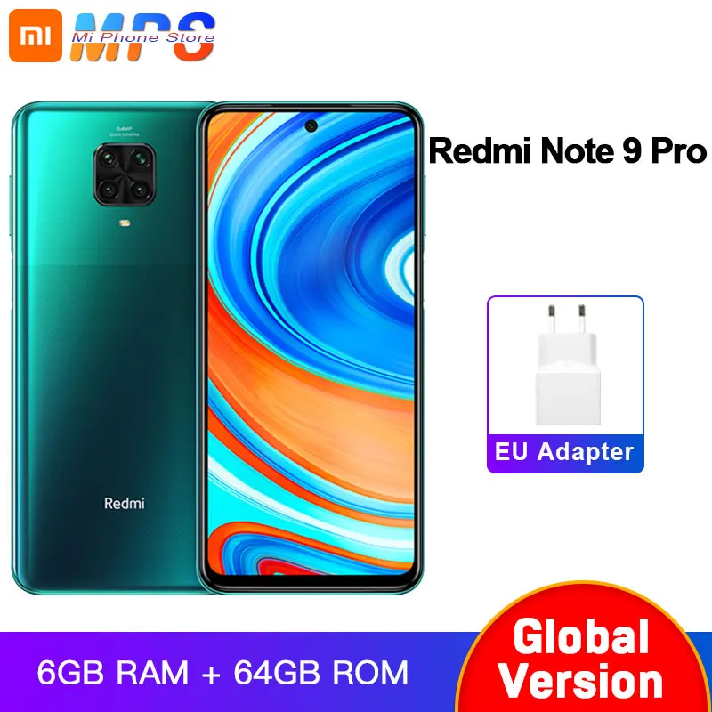 В наличии Смартфон Xiaomi Redmi глобальная версия Note 9 Pro 6 ГБ 64 Гб NFC Восьмиядерный Snapdragon