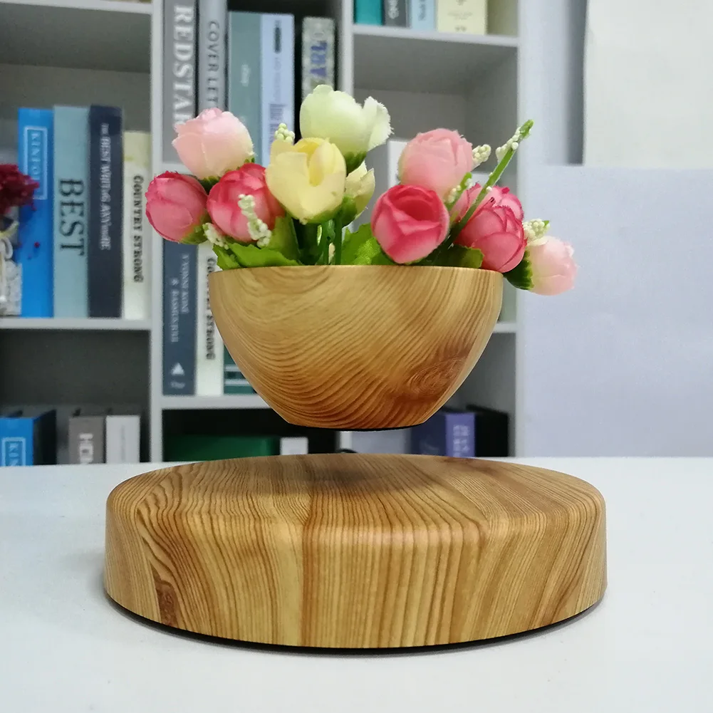 Levitating Air Bonsai Pot Rotating Flower Planter Magnetic Levitation Suspension Flower Floating Pot Desk Home Office Decor