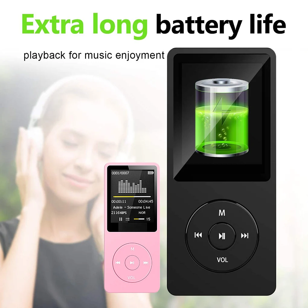 1.8 inch MP3 Player Portable LCD Screen FM MP3 WAV Radio Video Hifi Player Games Movies E-Books Music Players