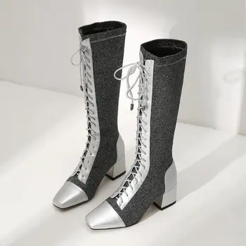 

2019 autumn and winter new wild self-cultivation long boots female over the knee small boots high boots