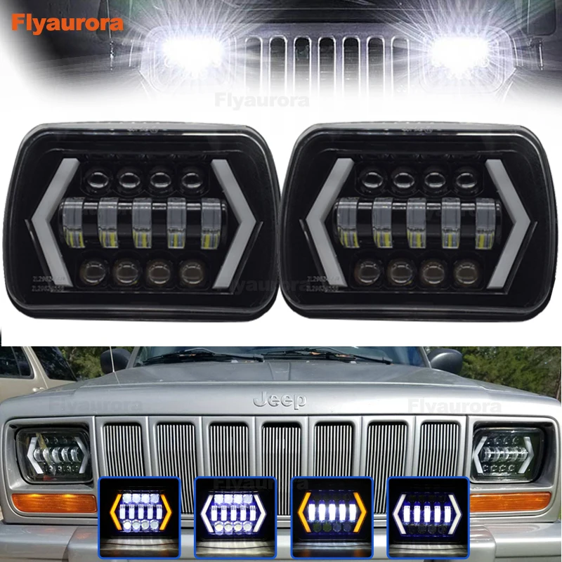 Квадратные бусины 4x6 светодиодный море луч грузовика фары HID Замена Передний