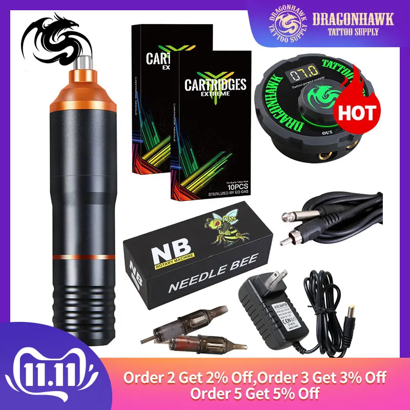 

Tattoo Kit Rotary Pen Machine Set Permanent Makeup Cartridge Needle Tattoo Body Art Accessories