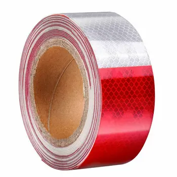 

Car Annual Inspection Red And White Reflective Strip Warning Sticker Reflective Film High Intensity Strip Tape Stickers