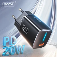QOOVI-Mini cargador USB tipo C PD, adaptador de pared de carga rápida 4,0 QC, 20W, para iPhone 13, 12, iPad, Xiaomi, Huawei, Samsung