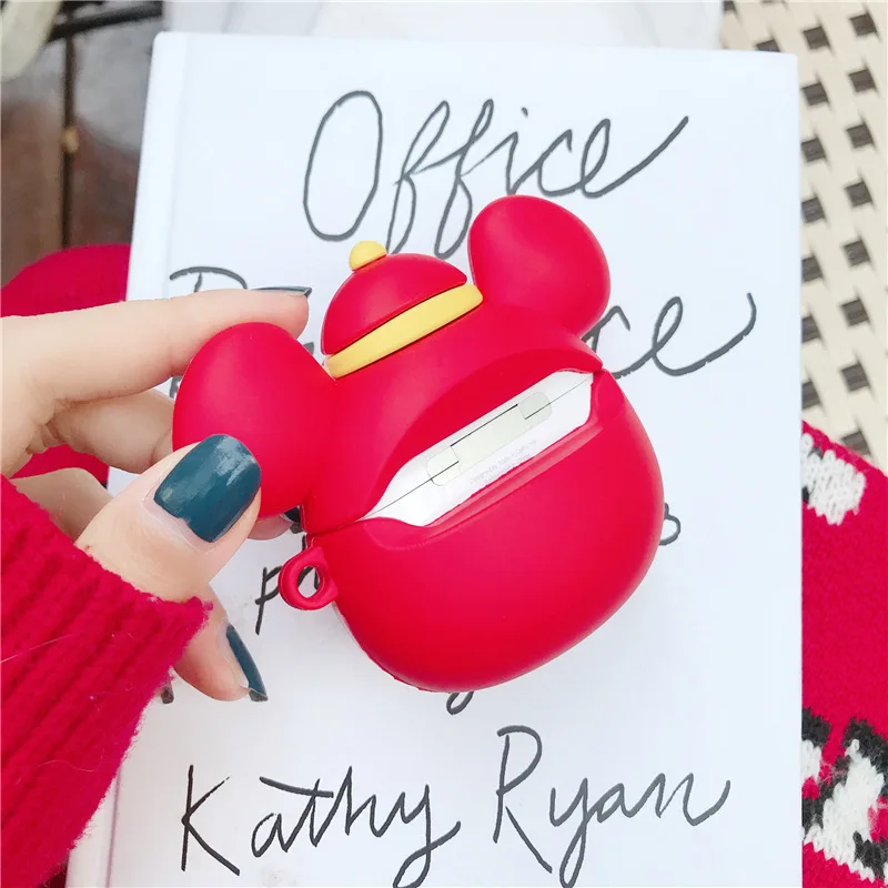 Для Airpods 1 2 Bluetooth Airpod Box чехол для наушников мультяшный новогодний красный Lucky mouse силиконовый чехол для Airpods Pro 3 Аксессуары