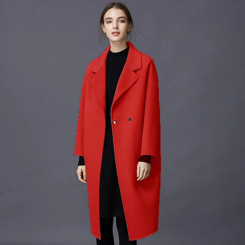 

Coat Wool 100% 2020 Winter Jacket Women Double Side Woolen Coats and Jackets Women Korean Long Coat Abrigo Mujer MY3777 en s s