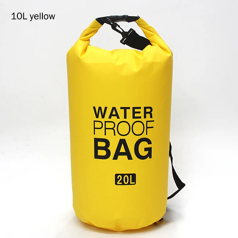 10L yellow Открытый Портативный рафтинг Дайвинг Водонепроницаемая сумка мешок ПВХ водонепроницаемая складная сумка для хранения плавательных принадлежностей океан рюкзак для треккинга путешествия - Цвет: 10L yellow
