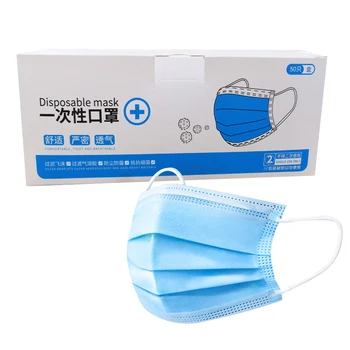 

disposable flu facial Non-woven fabric facial face mask adult mouth protection masks 50 pcs
