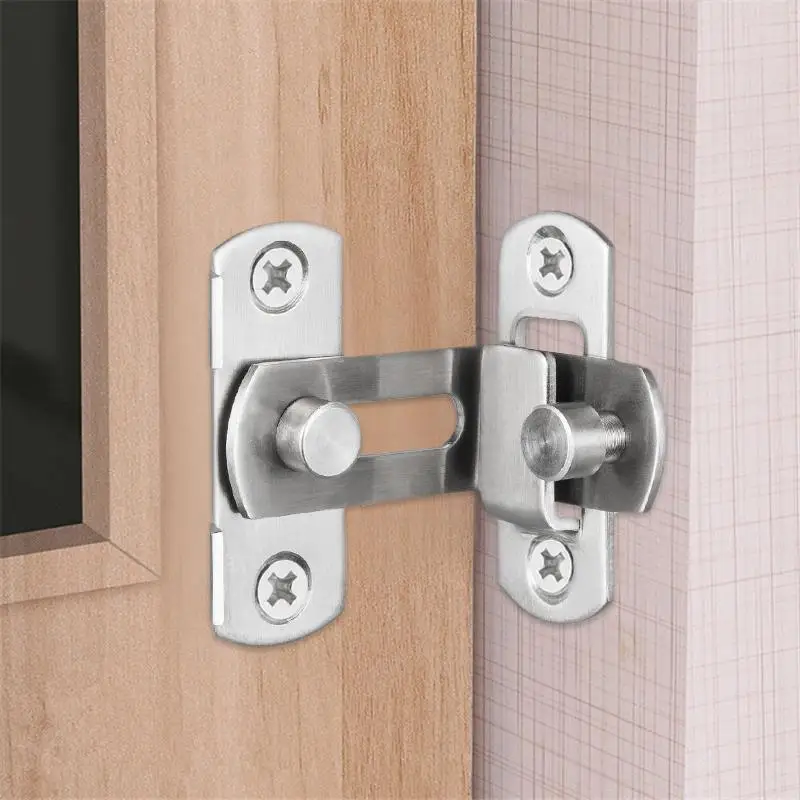 Дверная защелка болт из нержавеющей стали дверная Пряжка прочная 90 ° изогнутый