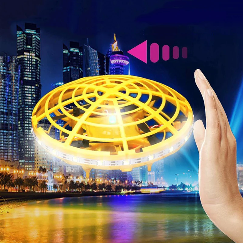 

Mini Flying Helicopter with led light Infrared Induction Hand Controlled Interactive RC UFO Drone Quadcopter Toys For Children