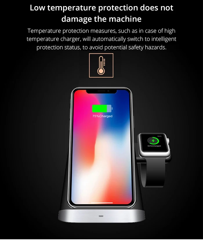 Bonola 3 in1 Wireless Charger Stand For iPhone XsMaxApple WatchAirpods  (10)