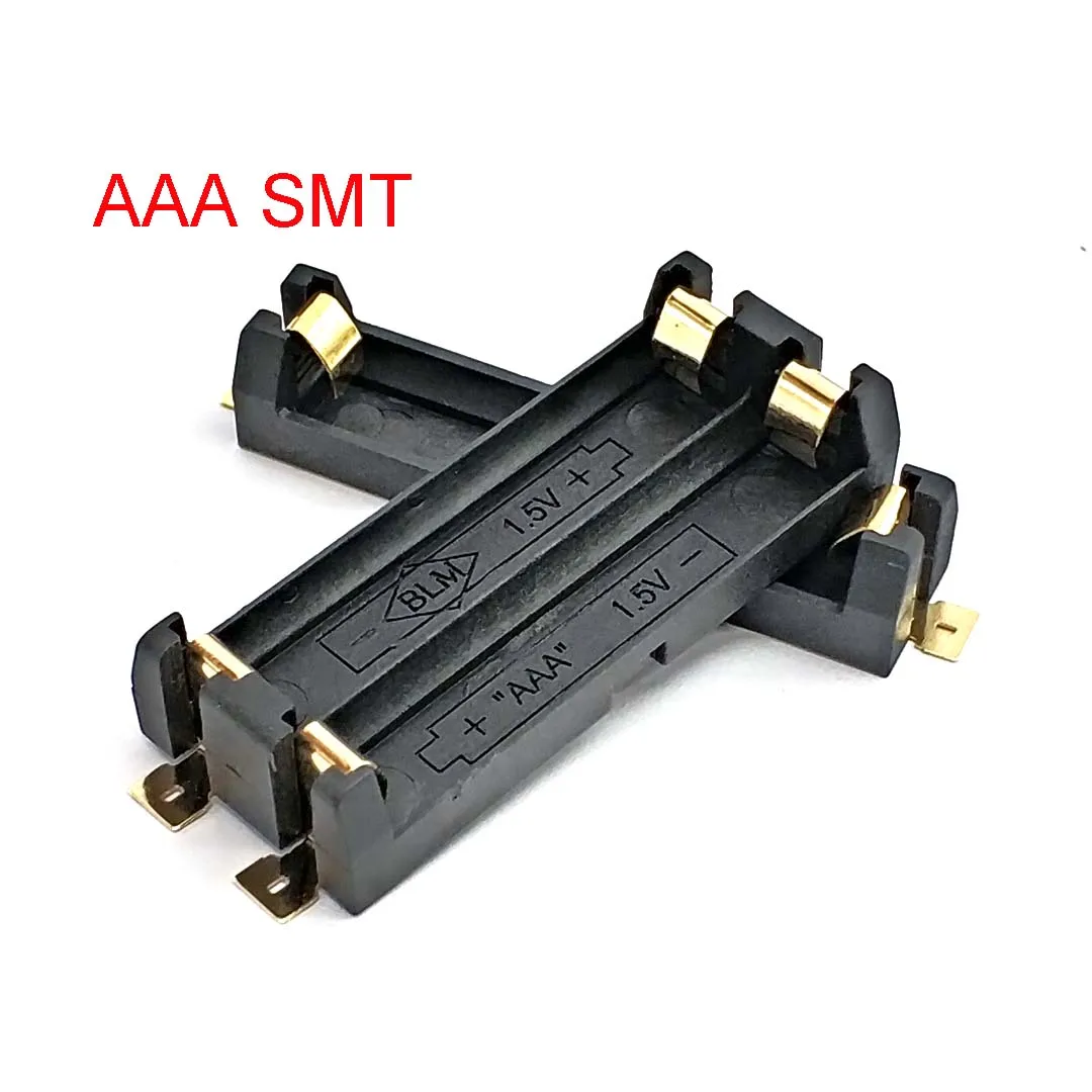 Высокое качество 1/2 слот AAA батарея держатель SMD SMT батарея коробка с бронзовые значки DIY литиевая батарея пружинная коробка| |   | АлиЭкспресс