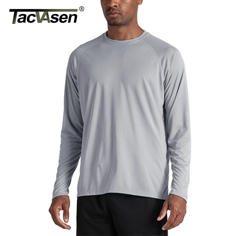 Hoodie T-Shirts Sun Protection Quick Dry Long Sleeve Rashguard TACVASEN Mens UPF 50