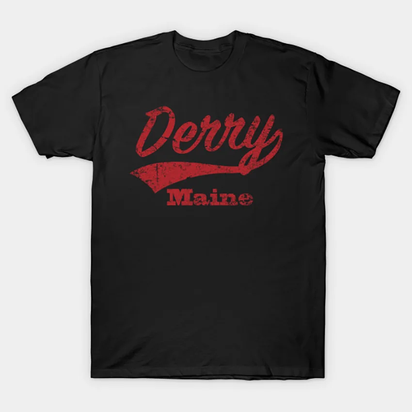 Derry Maine T - Shirt It T Shirt King Pennywise Horror Novel Derry Clown Gerusalemme Lotto Maine Stephen King Castle Rock