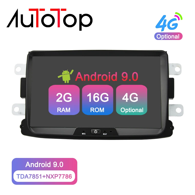 

AUTOTOP 1 Din Duster Android 9.0 Car Radio Cassette For Renault Dacia Lodgy Logan Duster Sandero Multimedia Player DVD GPS Navi