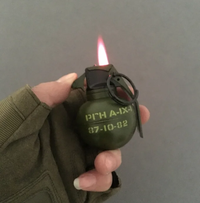 G -5.5cm Тактическая M-84, креативная Военная граната, стильная модель, металлическая зажигалка для рукоделия; газовые ветрозащитные зажигалки; армейский подарок для фанатов - Цвет: G -5.5cm