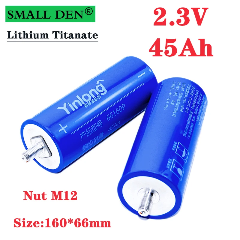 

100% Original Yinlong 66160 2.3V 45Ah Lithium Titanate LTO Battery 10C 450A discharge High power DIY Solar storage Car starter