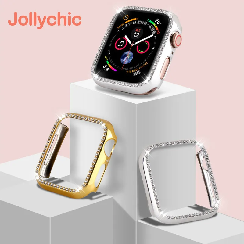 Металлический Алмазный защитный чехол для apple watch экрана серии 4 3 2 1 38 мм 42 40
