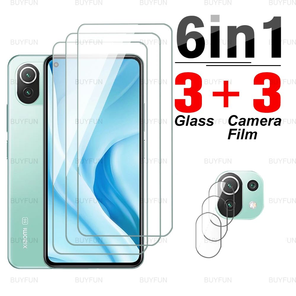 6in1 Camera Lens Film For Mi 11 lite 6.55inch HD Front Tempered Glass for xiaomi 11t pro xiomi mi11 lite mi 11tpro safety glass mobile phone screen protector