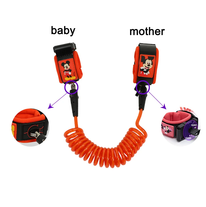 Дисней замок безопасности ребенка анти-потеря соединитель на запястье жгут ремень поводок Прогулки ручной ремень браслет для детей ясельного возраста