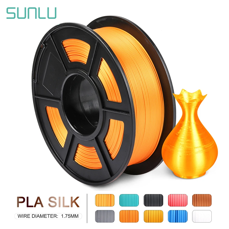SUNLU-filamento PLA de seda de 1,75mm, 1kg, Material de impresión 3d PLA de plástico con textura de seda