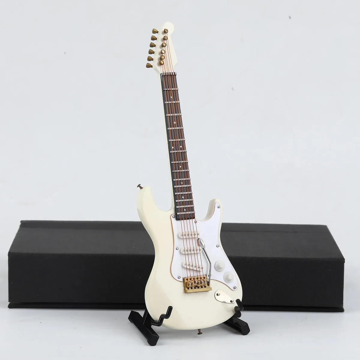 mini people figurines Mini Electric Guitar Model Miniature Decoration Musical Instruments with Case and Stand mini cow figurines Figurines & Miniatures