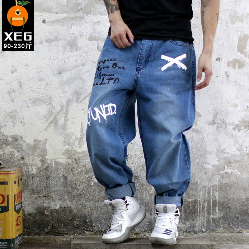 Ecko pantalones vaqueros holgados de estilo Hip Hop para hombre, ropa de calle holgada y holgada, 30 46 talla grande, novedad de 2022|Pantalones vaqueros| AliExpress