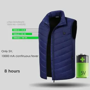 

Men Outdoor USB Infrared Heating Vest Jacket Winter Flexible Skiing Electric Thermal Clothing Waistcoat For Sports Hiking