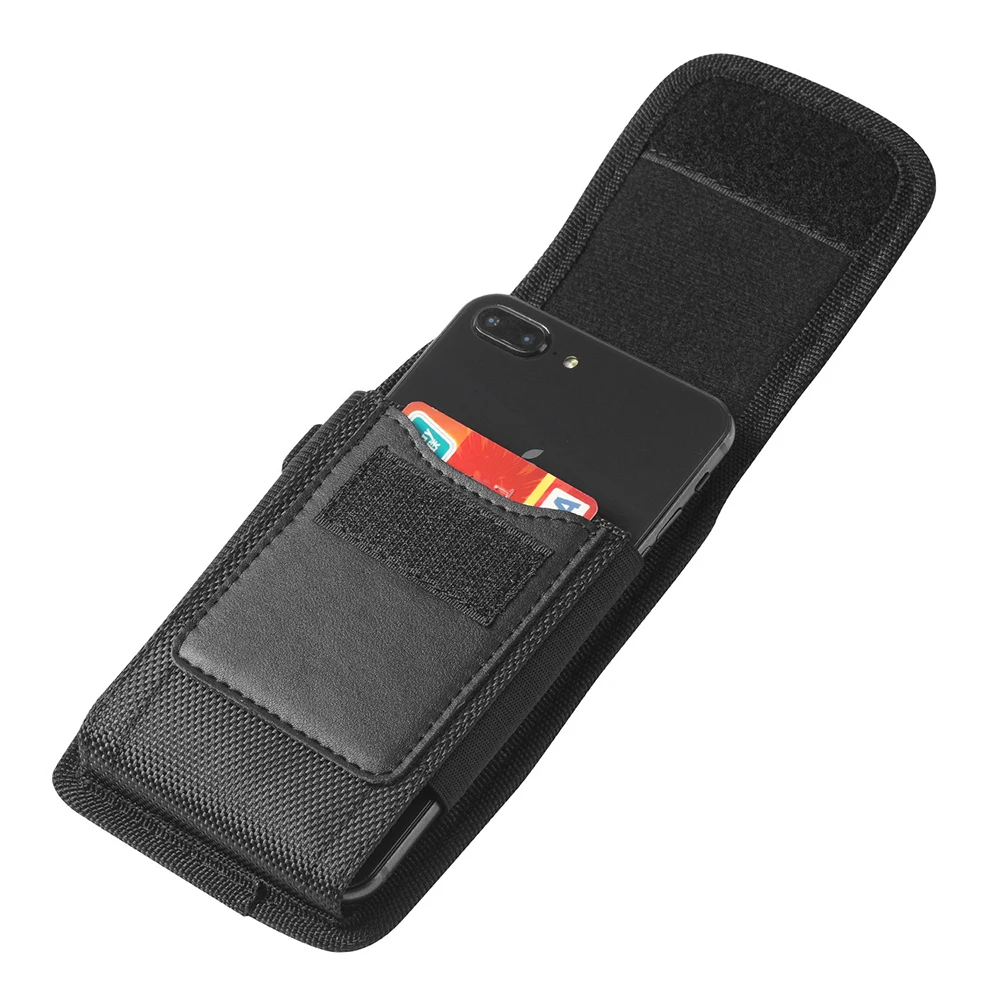 Belt Pouch Voor Motorola Een Fusion Plus Vision Action Hyper Macro Pro Zoom Flip Case Taille Tas Beschermende Nylon Hoes card Slot