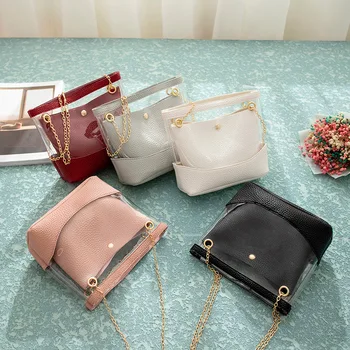 

Transparent Jelly Bag for Women 2019 PU Leather PVC Shoulder Bag Small Chain Ladies Handbags Female Mini Pouch Teenahge Rirls