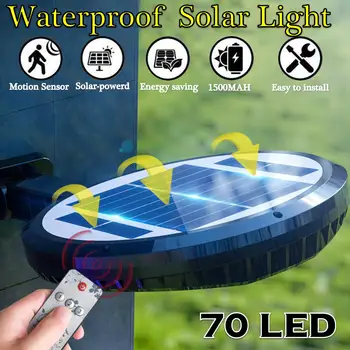 

LED Street light for Home Garden Fence Solar outdoor PIR modern Sensor Detection Solar Wall Lamps IP65 Highway 70leds Waterproof