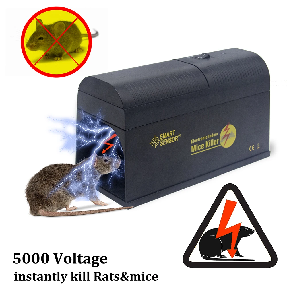 Tebru Electric Rat Trap, Electronic High Voltage Rat Trap Electric Shock  Mice Mouse Rodent Killer, Electronic Mice Killer