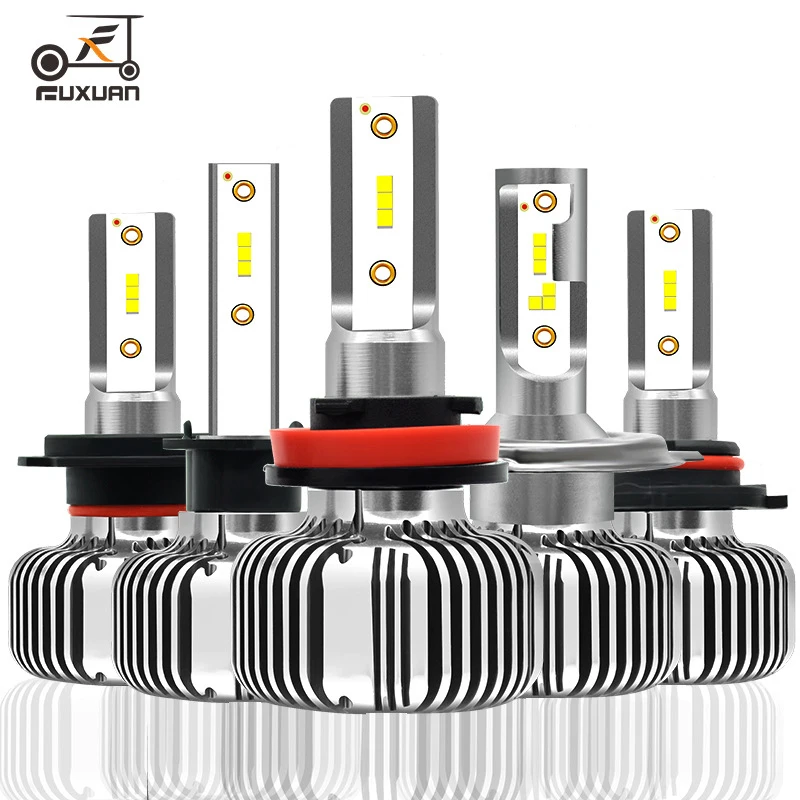 

FUXUAN H7 H4 H1H11 Led Headlight Bulb White Canbus Error Free Low Beam 50W 6400LM 6000K 12V Waterproof CSP H7 Led Lamp Bulb