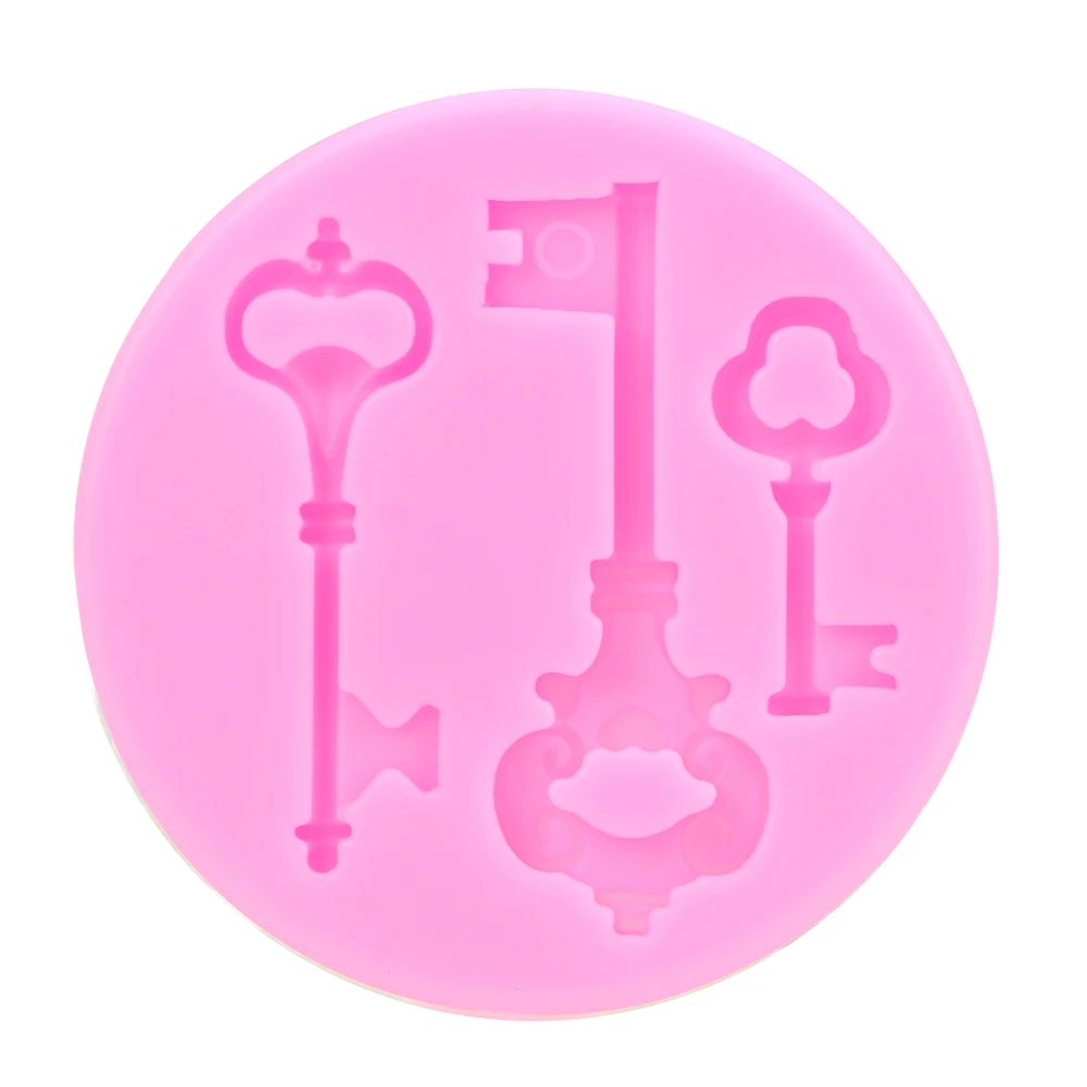 HOOMIN Keys форма для шоколада пудинг силиконовая форма для торта украшения кухонная утварь жаропрочная посуда - Цвет: Розовый
