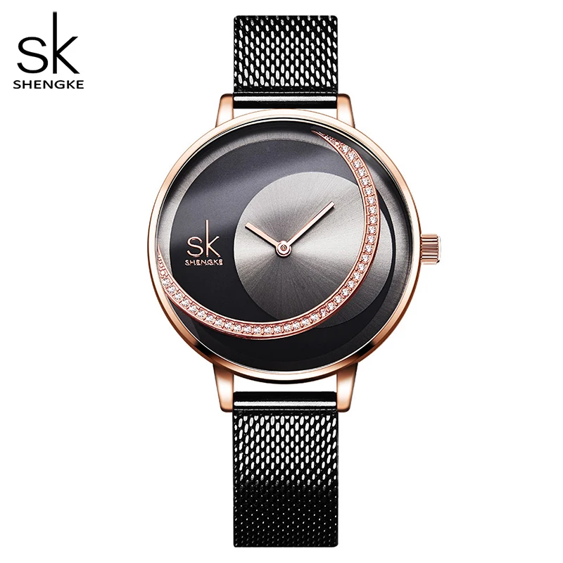 Shengke Кристалл женские часы люксовый бренд женское платье часы дизайн кварцевые наручные часы Креативный Relogio Feminino