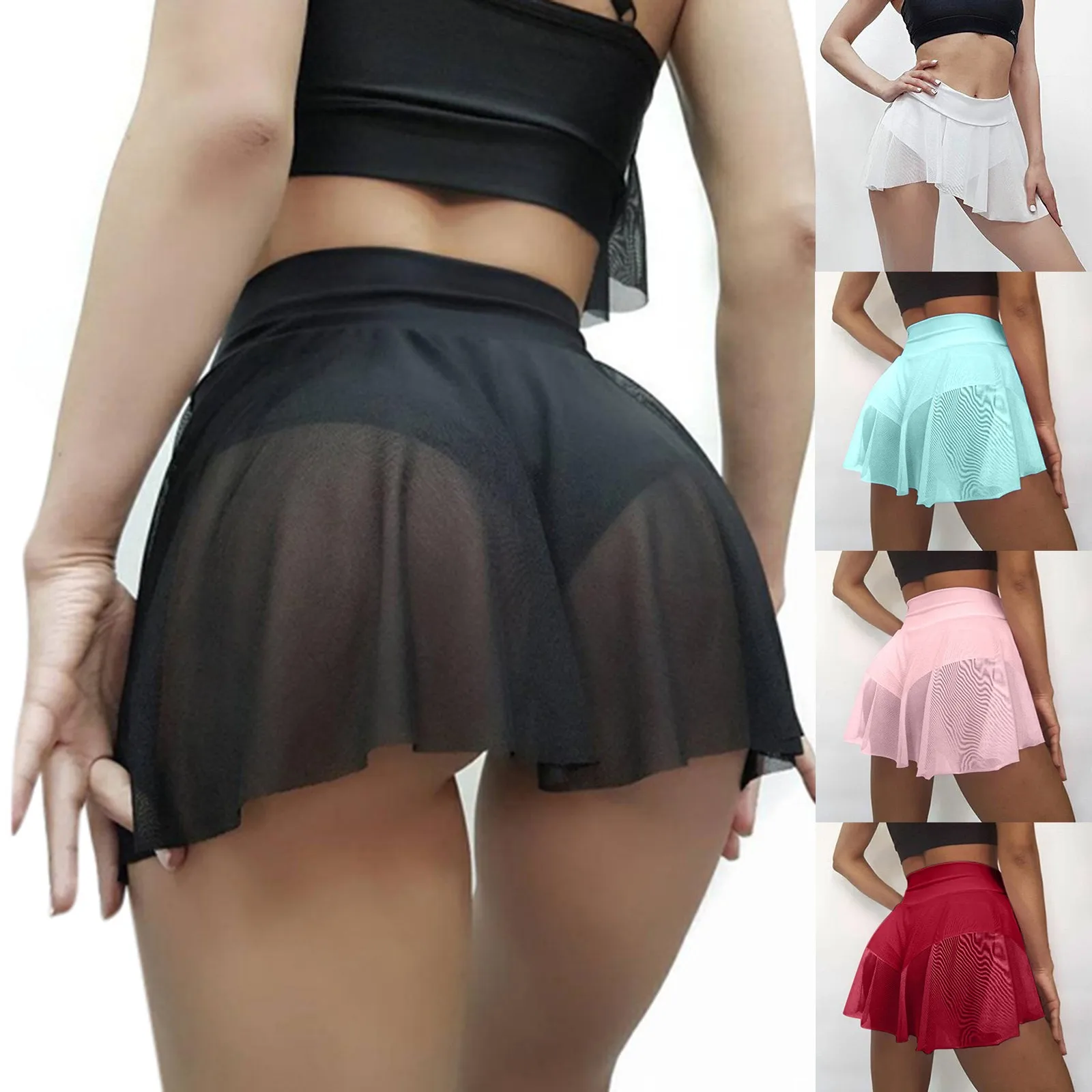 Womens Sexy Sports Shorts Tennis Skirt Girls Gym Short Dance Skirt Shorts  2021 Solid Color Pantskirt Anti-emptied Short Pant