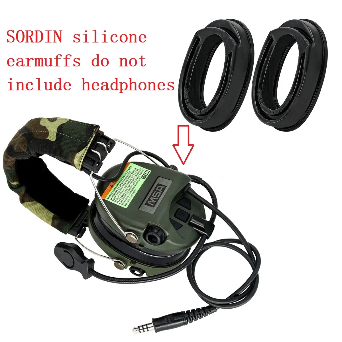 MSA SORDIN Silicone Earmuffs for MSA/SORDIN/IPSC/TCI LIBERATOR II Noise