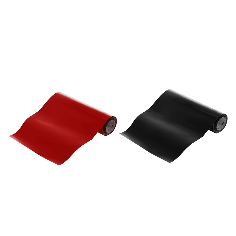 

2Pcs Matt Vinyl Film Car Wrap Matte Vinyl Car Sticker Matt Vinyl Film 152X10Cm - Red & Black