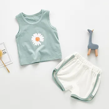 

Baby Girl Sets Summer Sleeveless Vest Shorts 2020